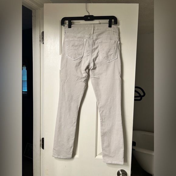 Mother Denim “The Looker” crop soft corduroy pants in ivory / Hopscotch - Picture 7 of 10